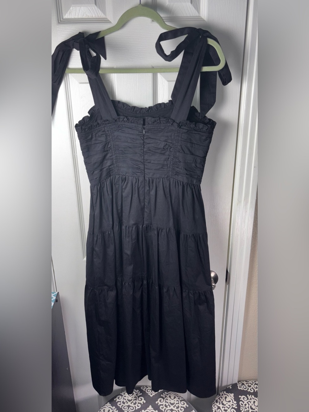 Sofie the Label Black Tie-Shoulder Tiered Midi Dress - Picture 8 of 16